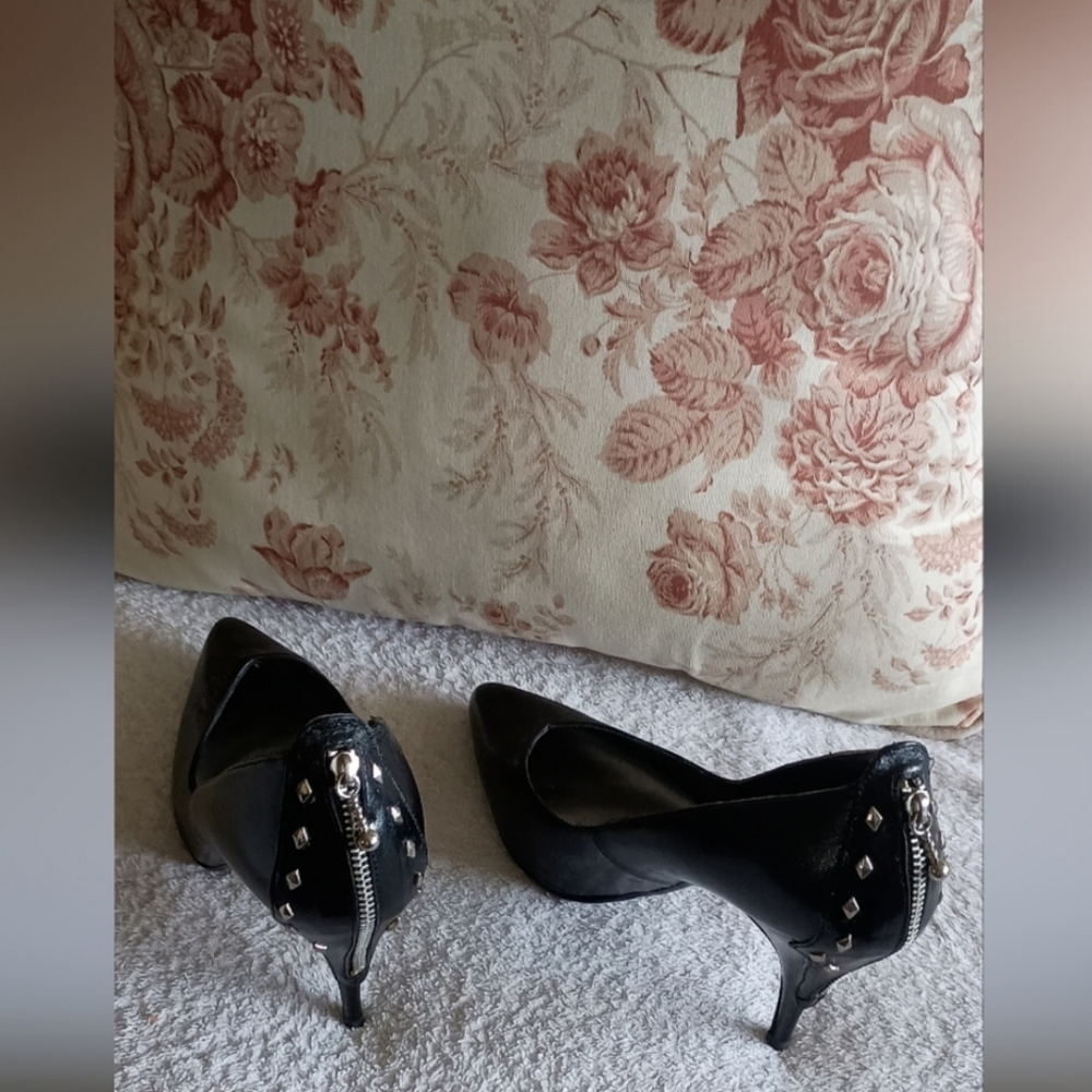 Elegant Black Heels with Studded Detail